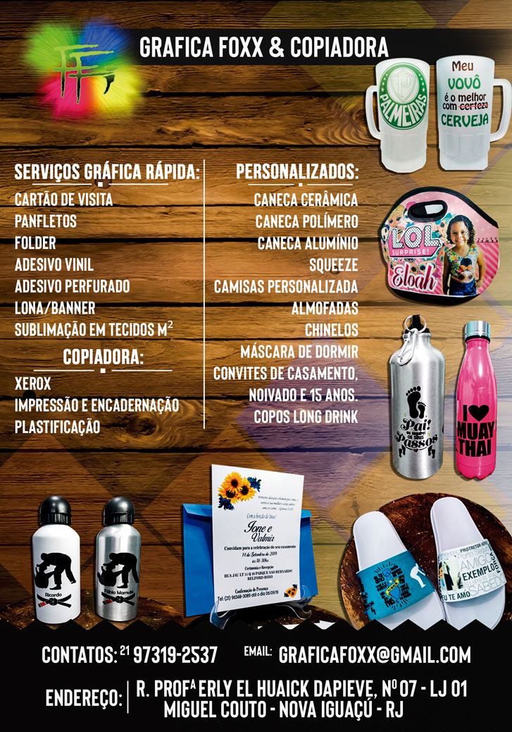 Gráfica Foxx & Copiadora, gráfica em miguel couto, melhor gráfica de miguel couto